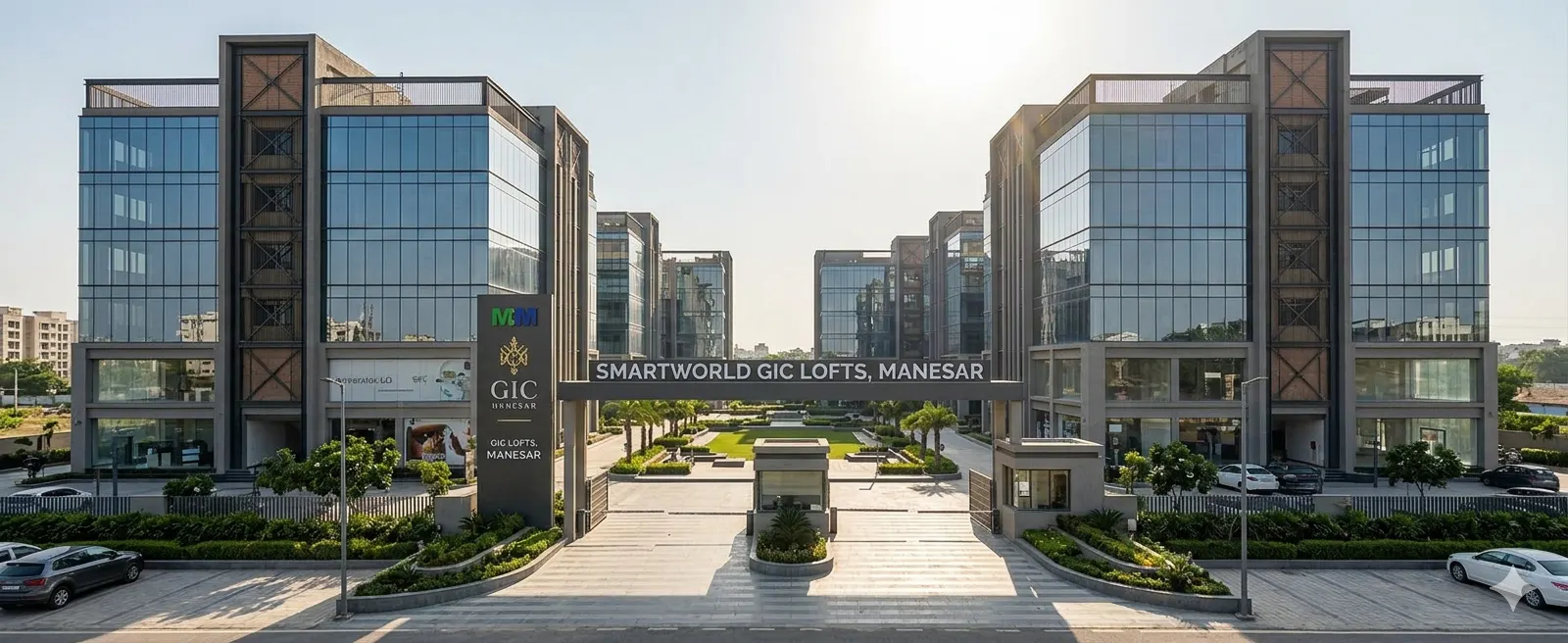 Smartworld GIC Lofts entrance gateway at M3M GIC Manesar